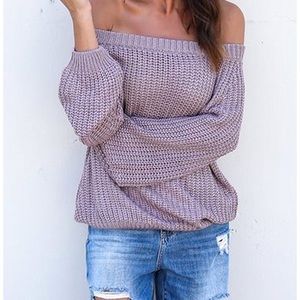 Oversized off the shoulder sweater